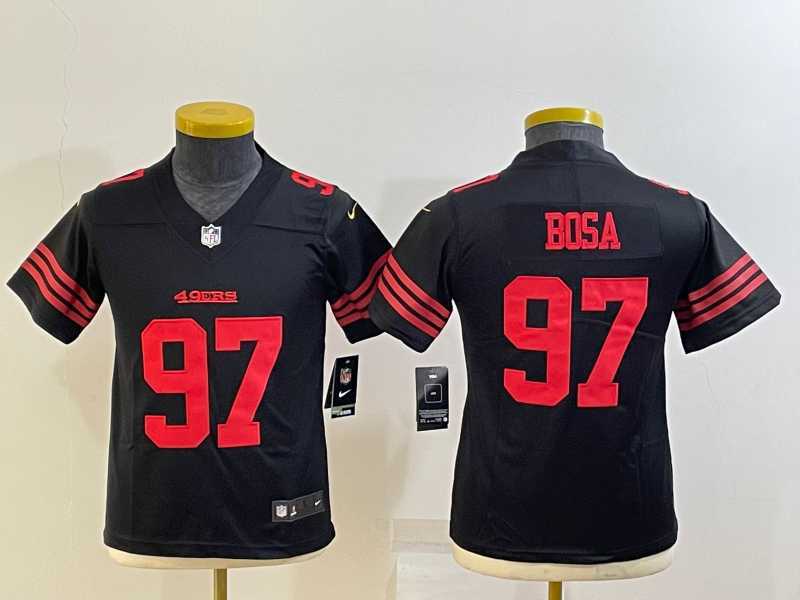 Women%27s San Francisco 49ers #97 Nick Bosa 2022 Black Vapor Untouchable Stitched Limited Jersey